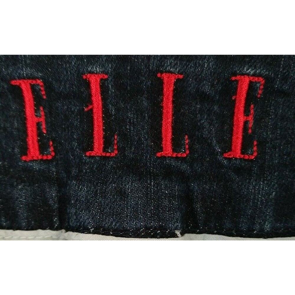 Elle Denim Bermuda Shorts Flap Pockets Mid-Rise Stretch Blue Jean 8 - Picture 7 of 11